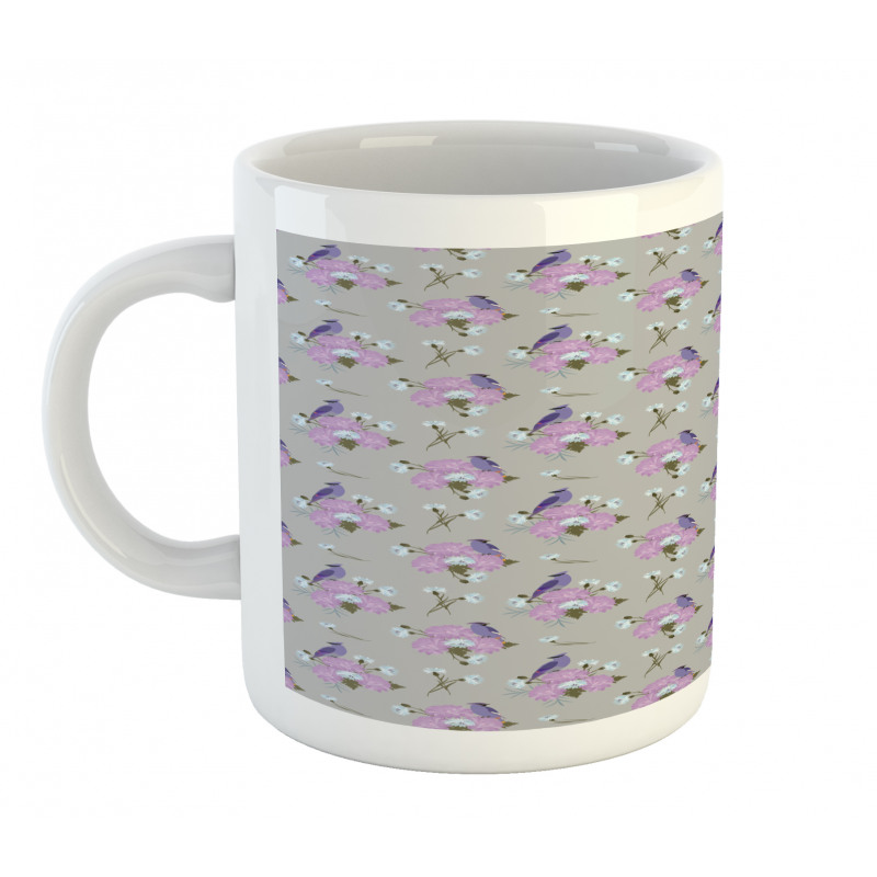 Vintage Flowers and Bird Mug