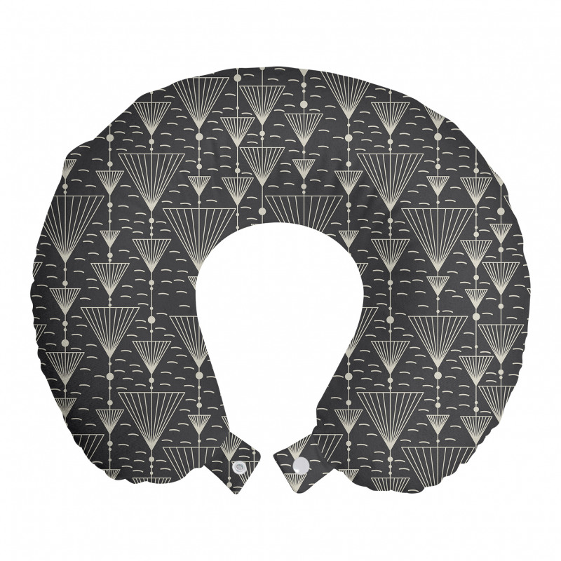 Geometrik Boyun Yastığı Çizgili Üçgen Desenli