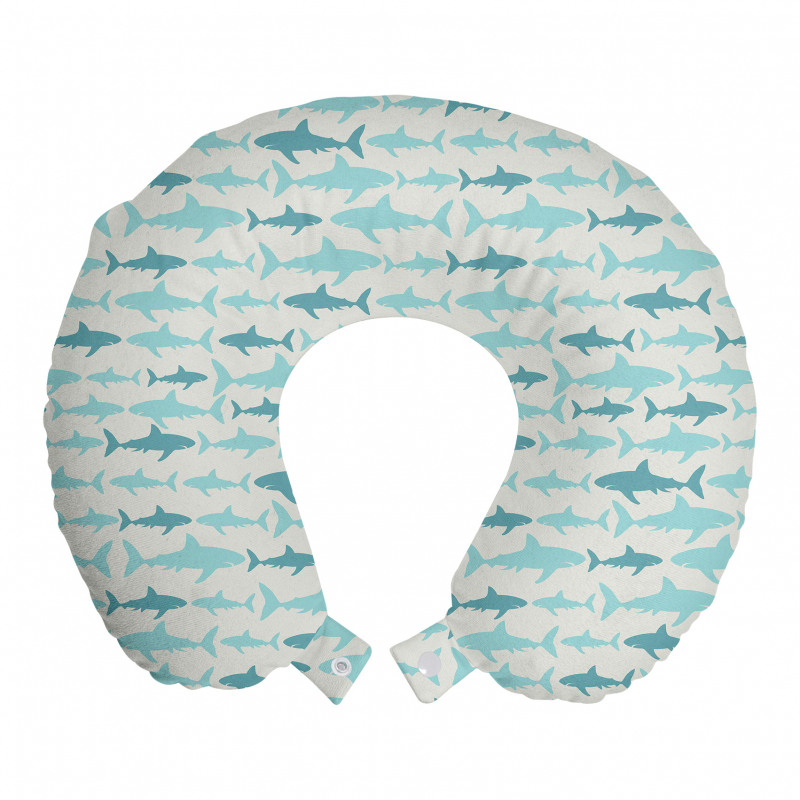 Hayvan Deseni Boyun Yastığı Su Teması Mavi Köpek Balığı