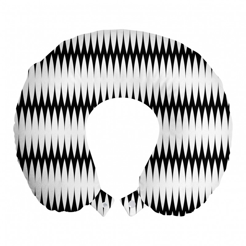Geometrik Boyun Yastığı Siyah Beyaz Çizgili