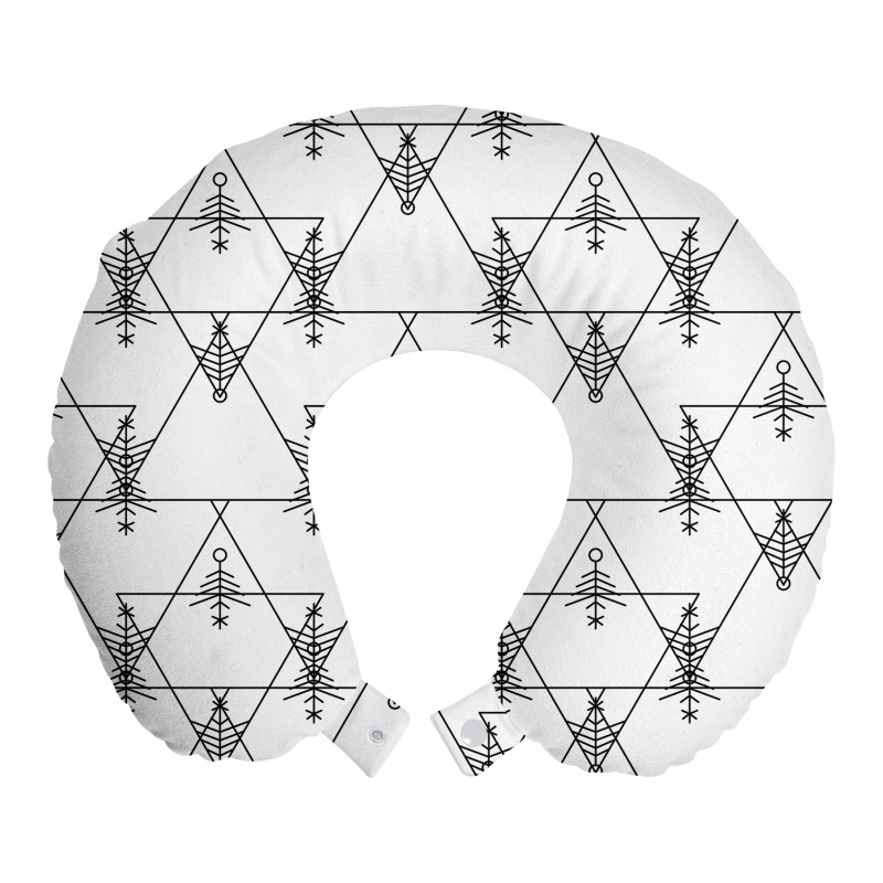 Geometrik Boyun Yastığı Modern İnce Çizgili Ters Düz Üçgenler 