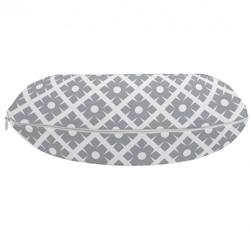 Geometrik Boyun Yastığı Diyagonal Kareler Beyaz Şeritler Desenli