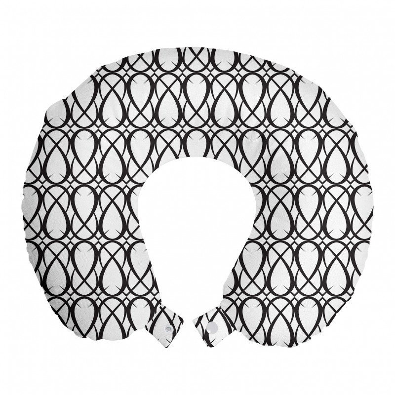 Modern Boyun Yastığı Monokrom Yuvarlanmış Çizgili Absürt Desen
