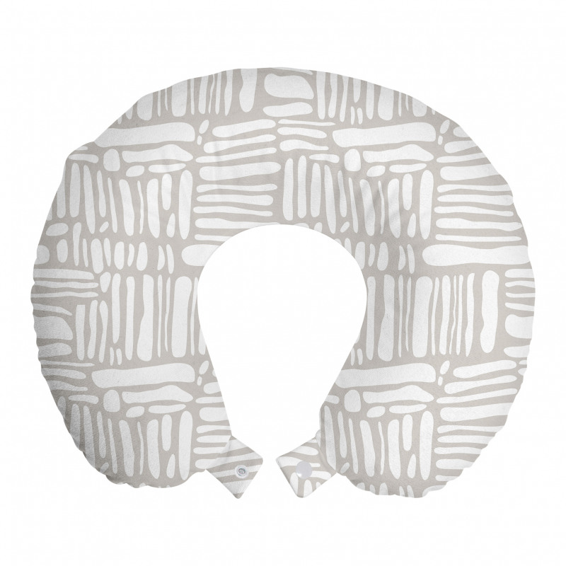 Etnik Boyun Yastığı Pastel Soft Görünümlü Soyut Geometrik Desen 