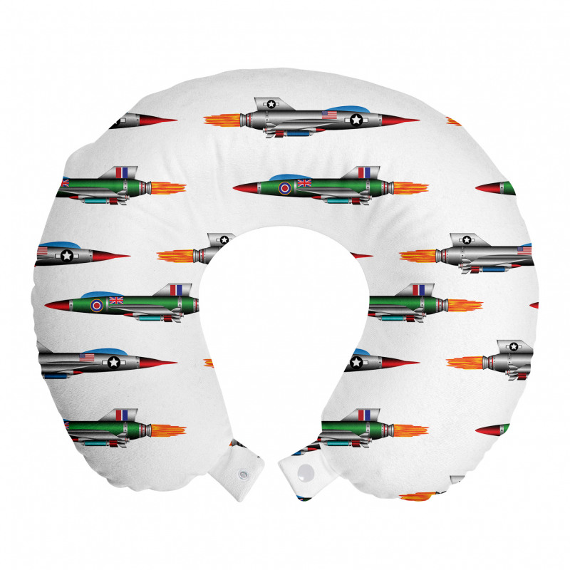 Ulaşım Araçları Boyun Yastığı Renkli Savaş Uçakları