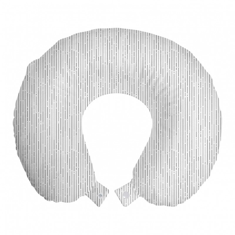 Süsleme Boyun Yastığı Beyaz Fon Üzerinde Gri Siyah Boya Desenli