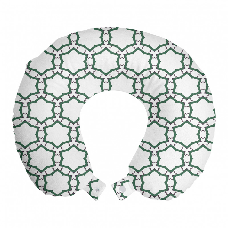 Geometrik Boyun Yastığı Zikzaklı Çokgenler Desenli