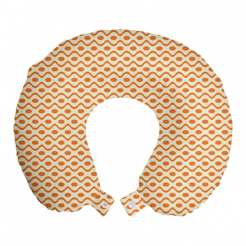 Geometrik Boyun Yastığı Turuncu Elips Desenli
