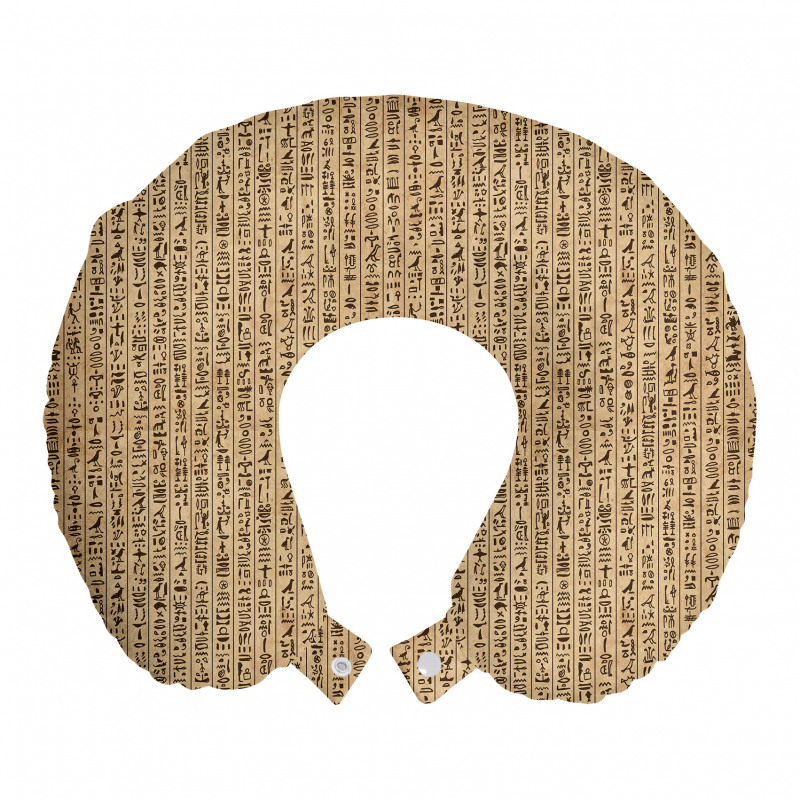 Antik Boyun Yastığı Mısır Hiyeroglif Yazısı Papirüs El Yazması