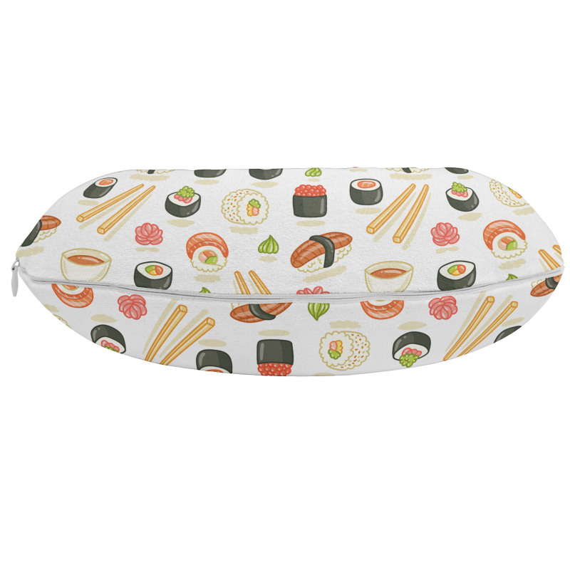 Yemek Boyun Yastığı Minik Sushi ve Taze Çiğ Balık Temalı Poster