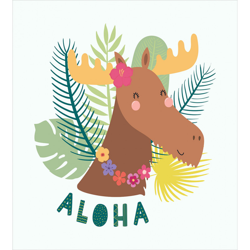 Flourish Happy Moose Aloha Duvet Cover Set