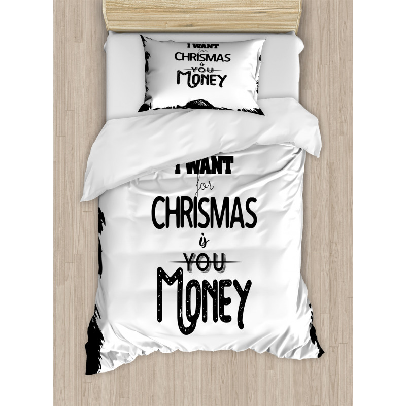 Humorous Words with Christmas Duvet Cover Set