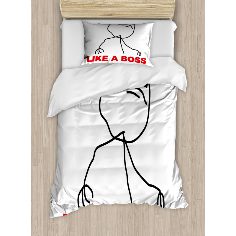 Cool Stickman and Like a Boss Duvet Cover Set