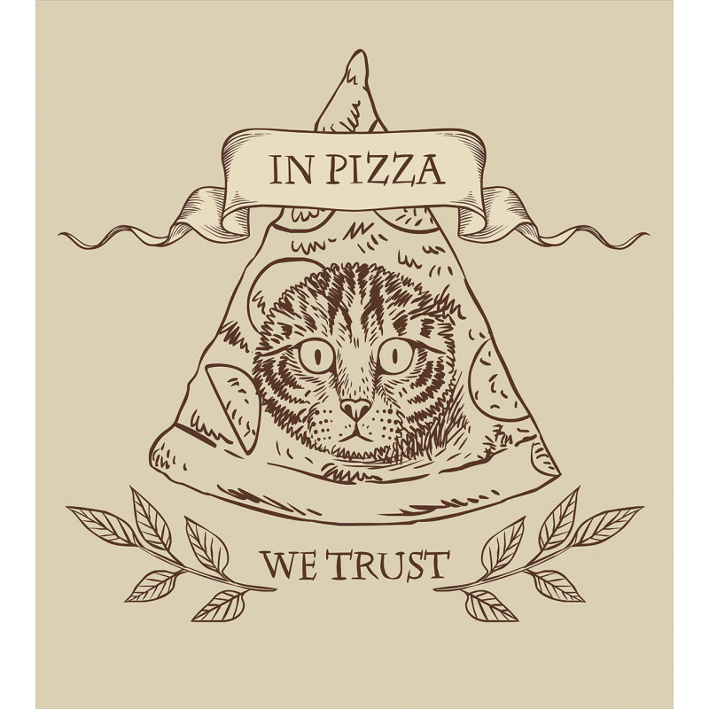 Cat Face in Pizza We Trust Duvet Cover Set