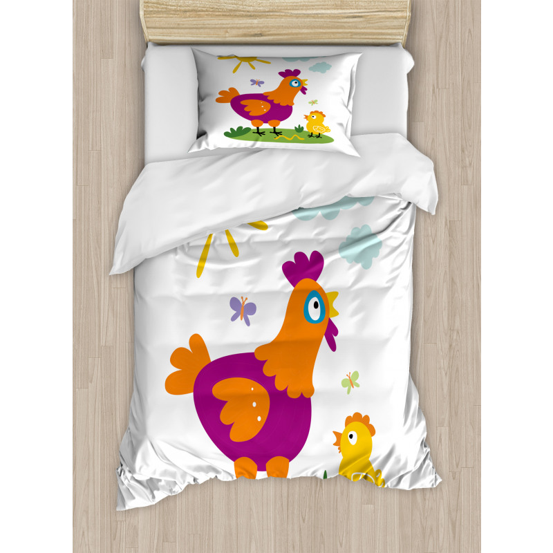 Chicken Baby Cartoon Duvet Cover Set