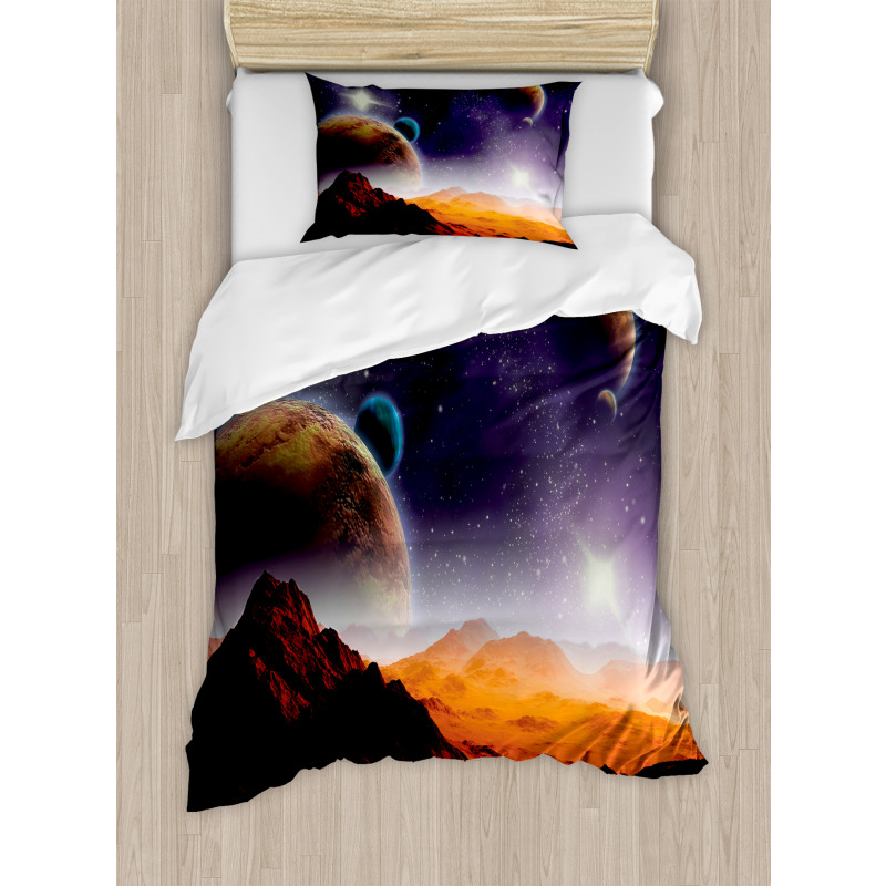 Solar Sky Orbit Comet Duvet Cover Set