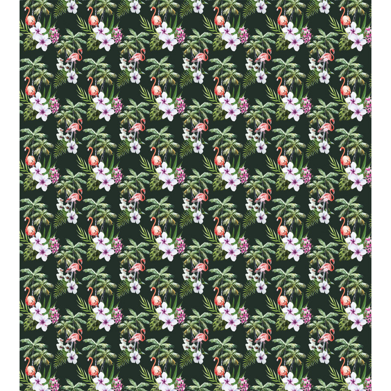 Exotic Flamingo Bouquet Duvet Cover Set