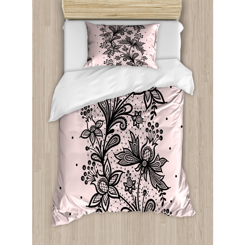 Botanical Lace Look Motif Duvet Cover Set