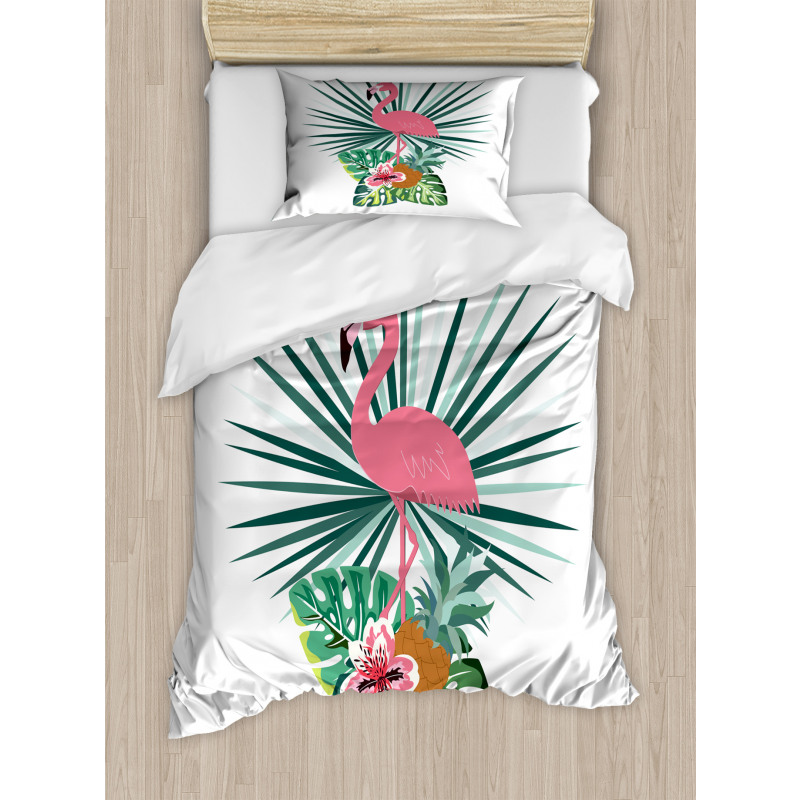 Pineapple Flamingo Botany Duvet Cover Set