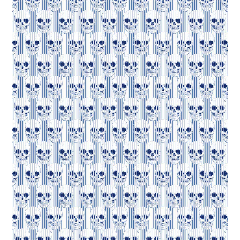 Blue Skulls Optical Duvet Cover Set