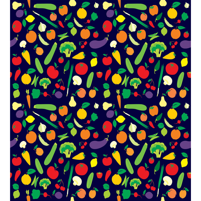 Vegetables and Fruits Cartoon Duvet Cover Set