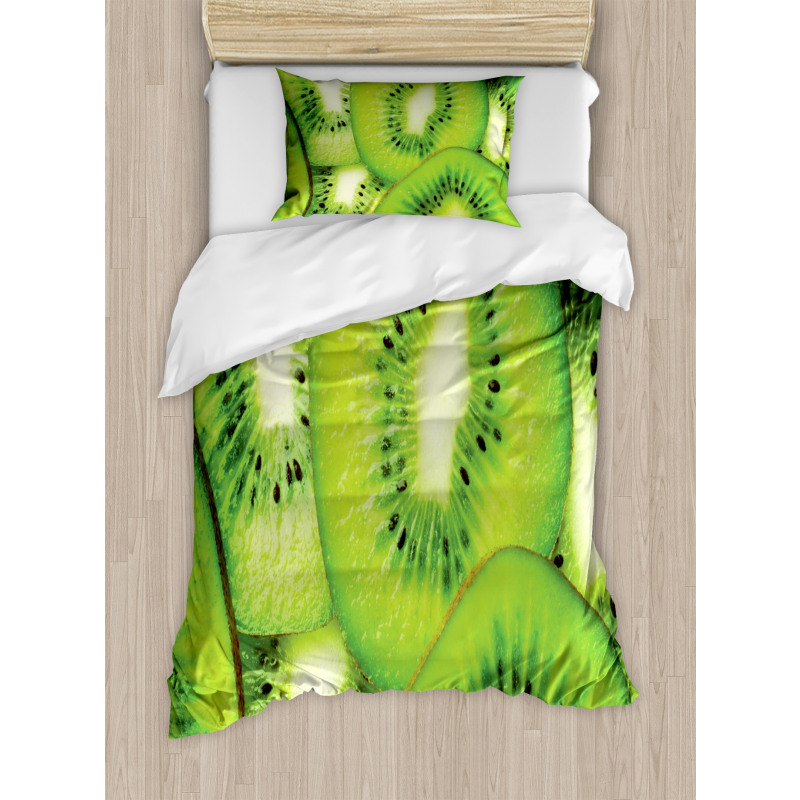 Macro Exotic Fruits Slices Duvet Cover Set