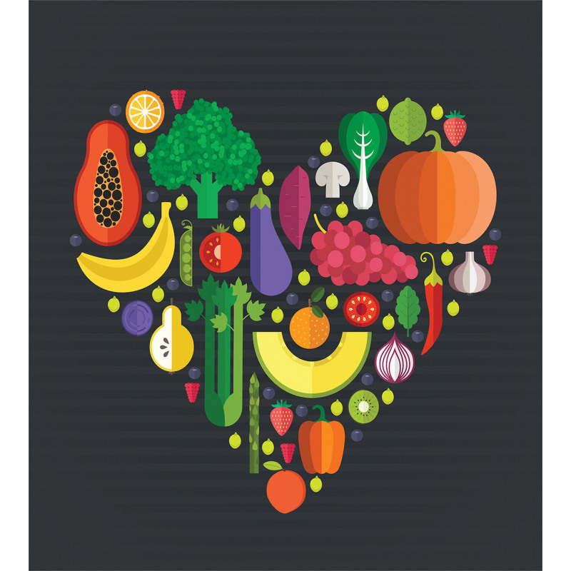 Healthy Eating Natural Heart Duvet Cover Set