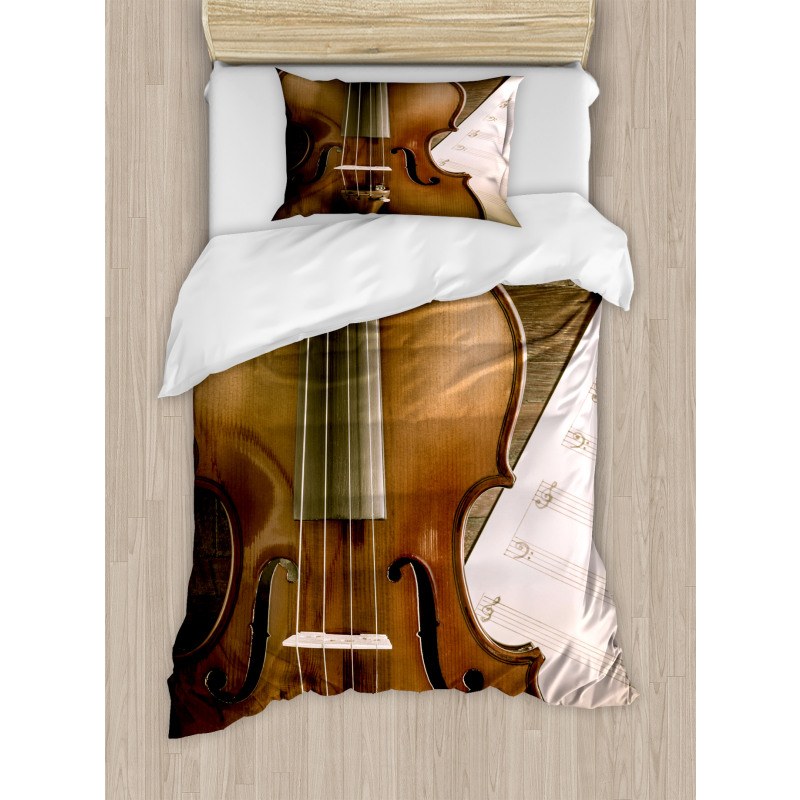 Instrument and Music Sheet Duvet Cover Set