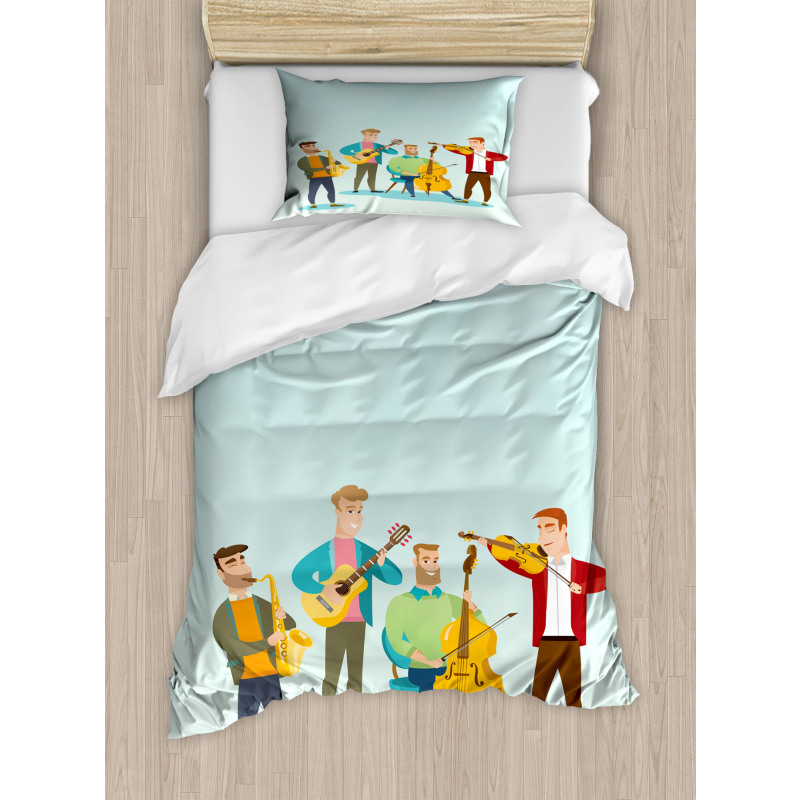 Cartoon Happy Band Concert Duvet Cover Set