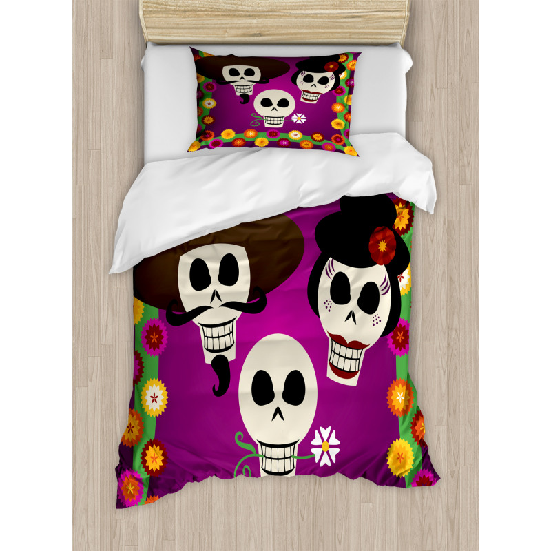 Folk Sugar Skulls Duvet Cover Set