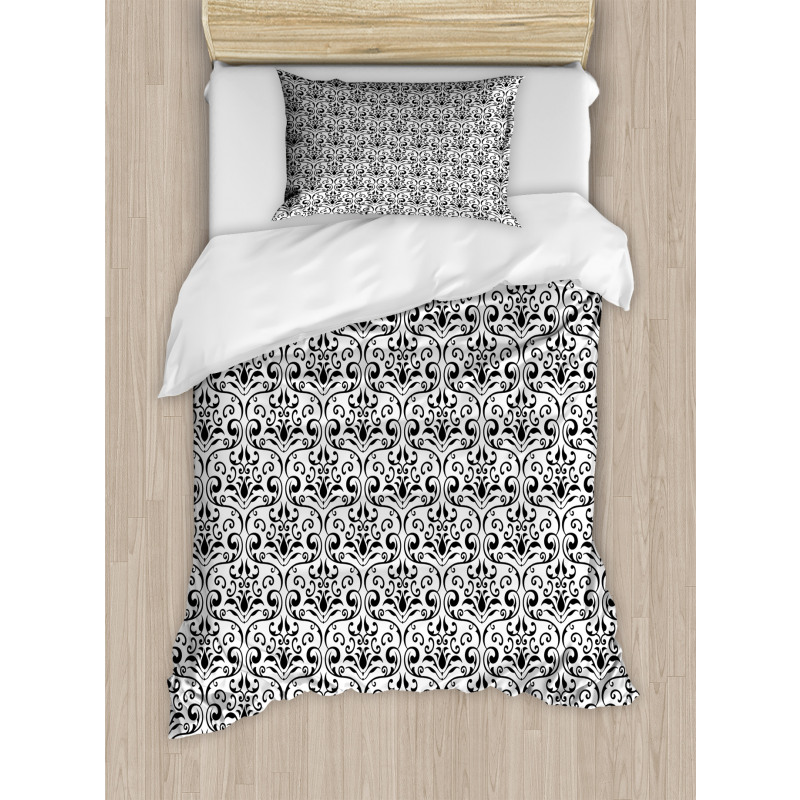 Baroque Curly Motif Duvet Cover Set