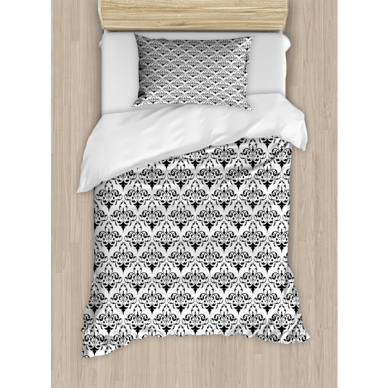 Monochrome Antique Motif Duvet Cover Set