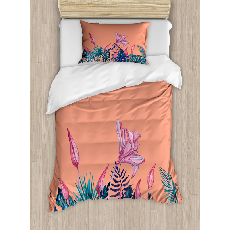 Exotic Monstera Floral Art Duvet Cover Set