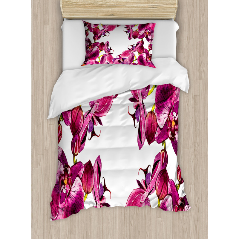 Fresh Spring Orchids Art Duvet Cover Set