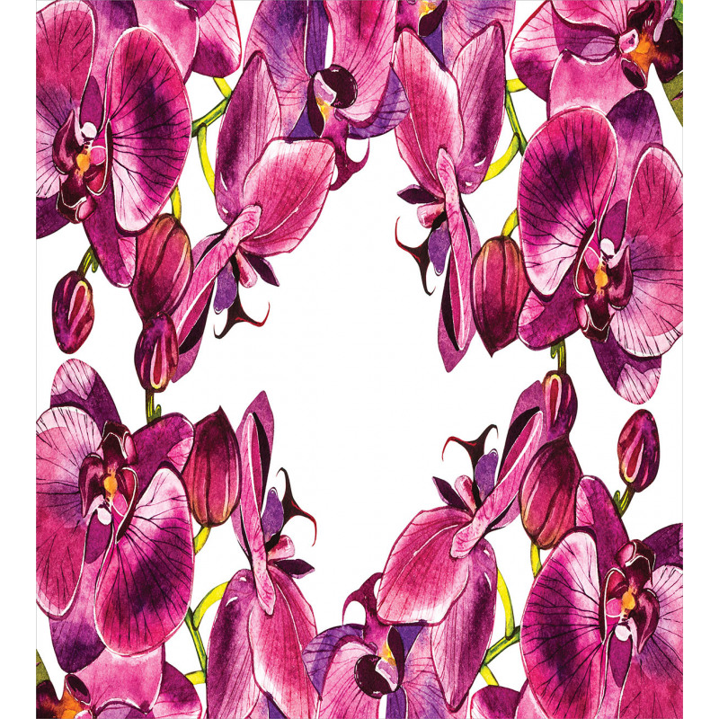 Fresh Spring Orchids Art Duvet Cover Set