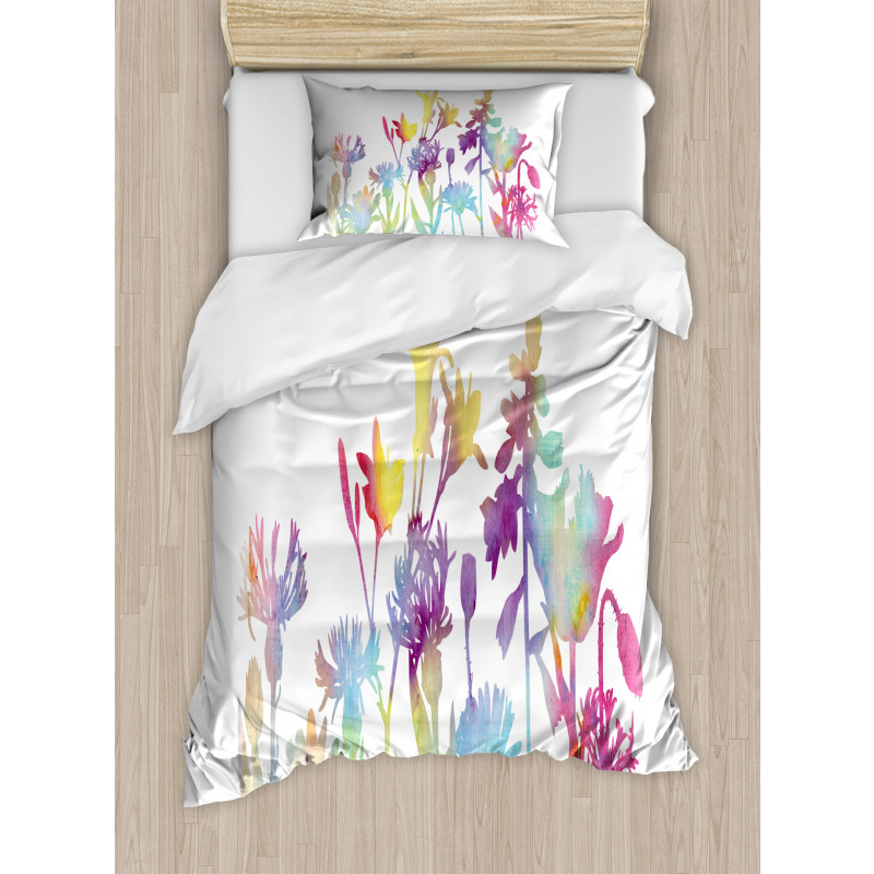 Colorful Ombre Floral Art Duvet Cover Set