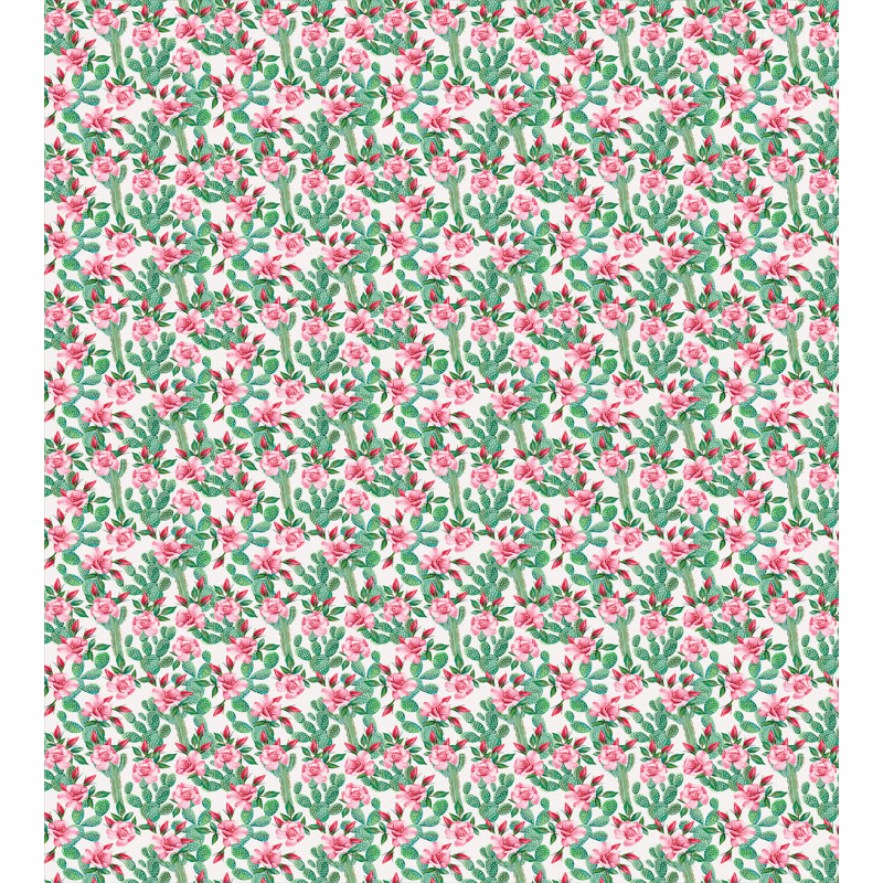 Rosebuds with Cactus Art Duvet Cover Set