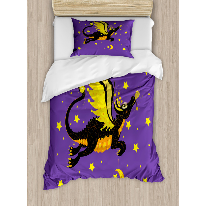 Moon and the Stars at Night Duvet Cover Set