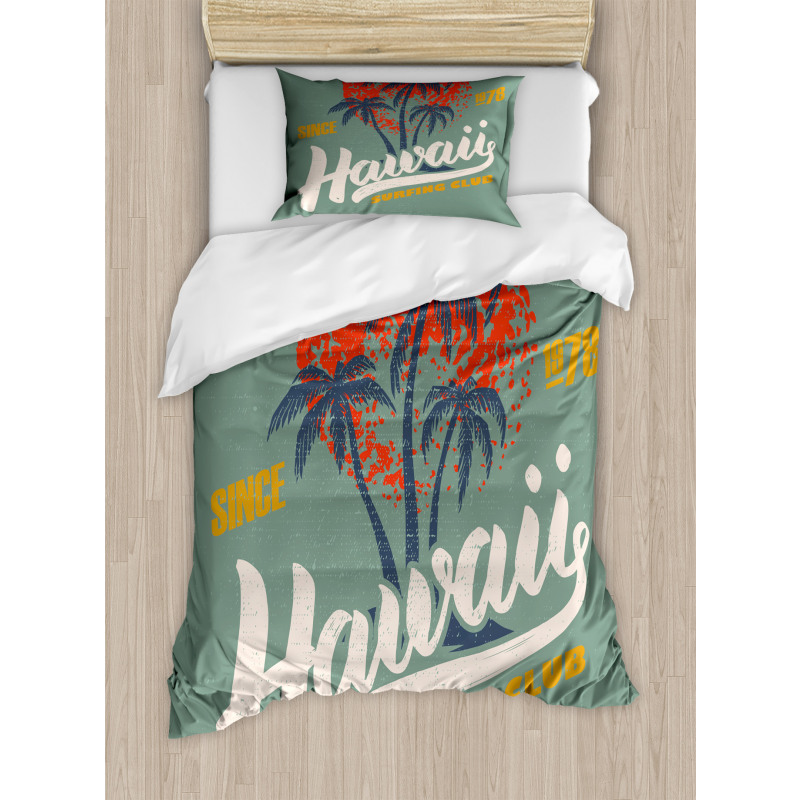 Surfing Club Logo Artwork Duvet Cover Set