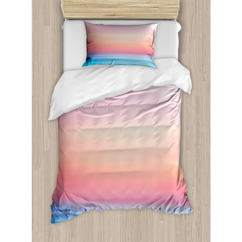 Ombre Sunset Calm Ocean View Duvet Cover Set