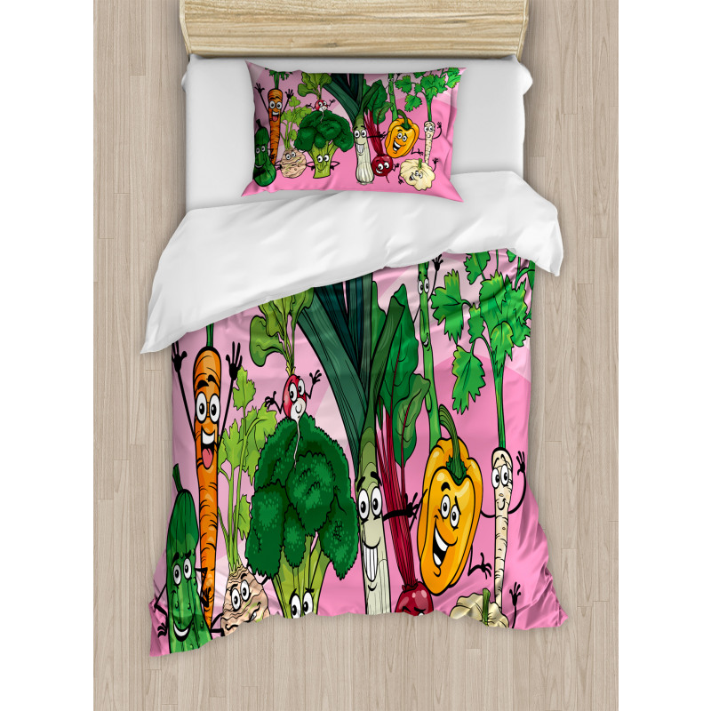 Happy Healthy Food Image Duvet Cover Set