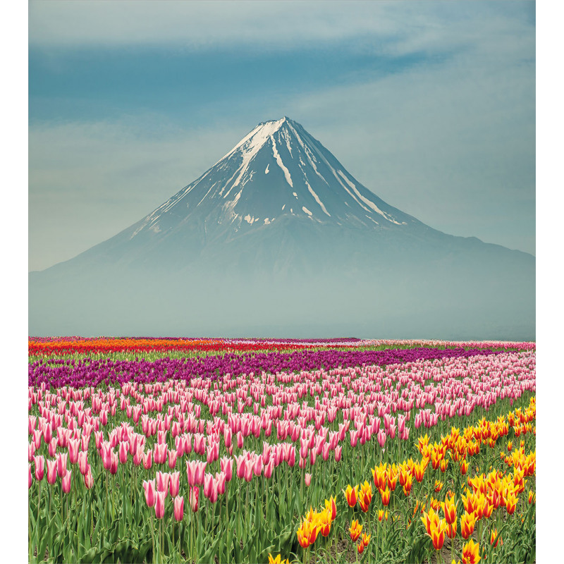 Colorful Japanese Tulips Field Duvet Cover Set