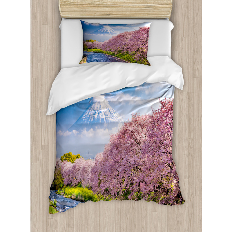 View of River and Clear Sky Duvet Cover Set