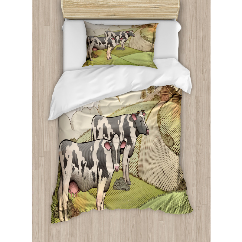 Dairy Cows Countryside Duvet Cover Set