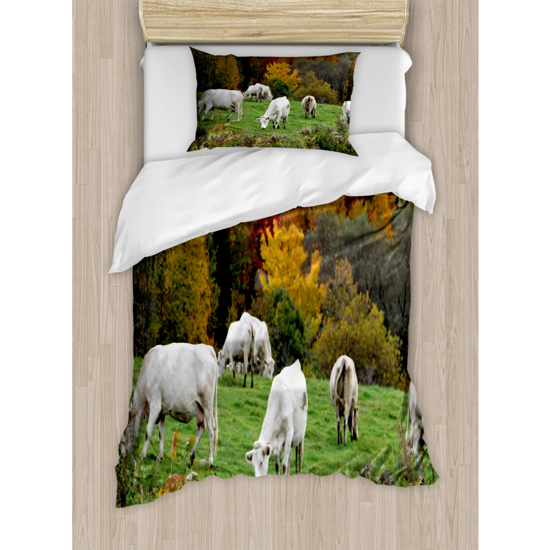 Cows on Autumn Hill Duvet Cover Set