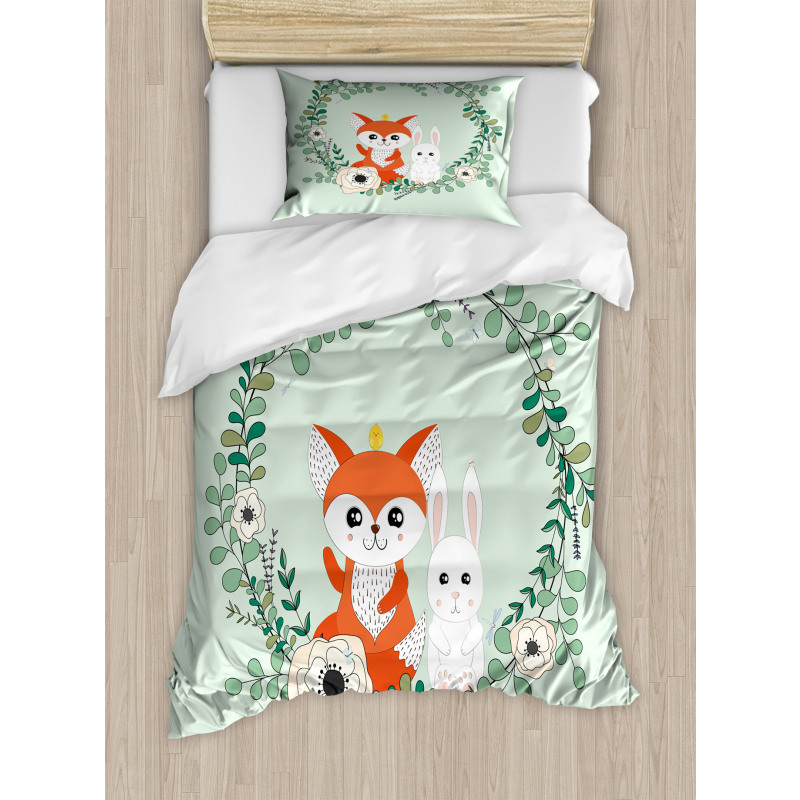 Friends Fox Rabbit Duvet Cover Set