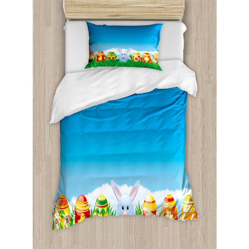 Cartoon Easter Rabbit Duvet Cover Set