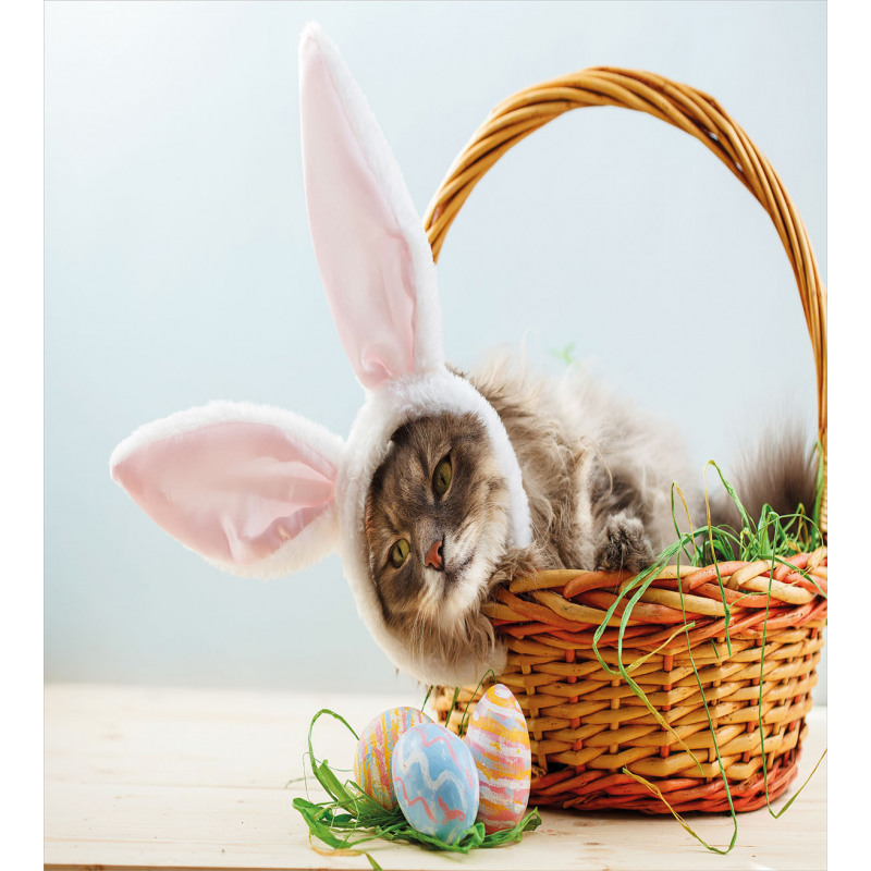 Cat as Easter Rabbit Duvet Cover Set