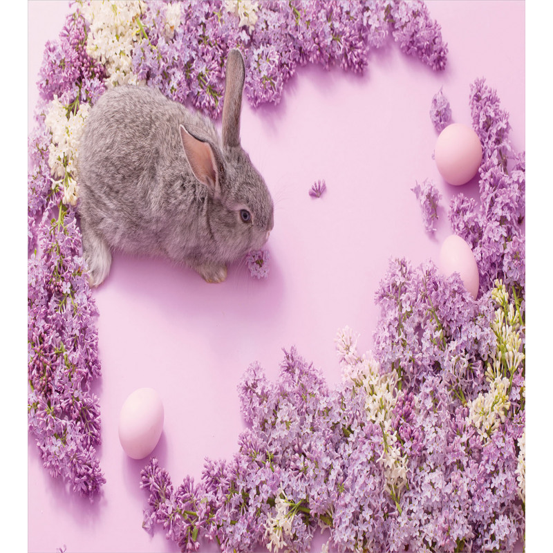 Rabbit Lilac Blossom Duvet Cover Set