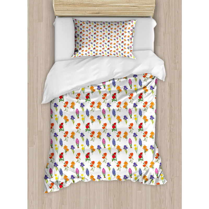 Spring Art Various Flowers Duvet Cover Set